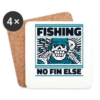 Pêche Pas d’aileron Sinon Pêcheurs en haute mer Pêcheurs à la mouche - Dessous de verre (lot de 4) - blanc - Devant