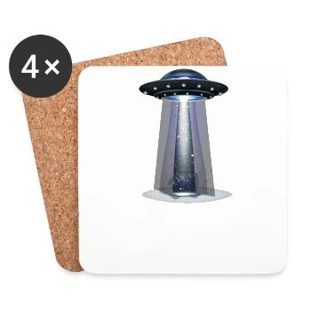 Alien, UFO, UAP, Space, Space Flying Object - Coasters (set of 4) - white - Front