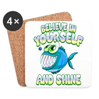 Be you! Self-confidence, positive thinking, motivation - Coasters (set of 4) - white - Front