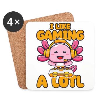 Gaming, Axolotl, Gaming, Video Game, Unicorn Gamer - Coasters (set of 4) - white - Front