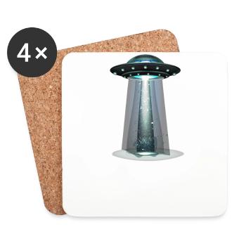 Alien, UFO, UAP, Space, Space Flying Object - Coasters (set of 4) - white - Front