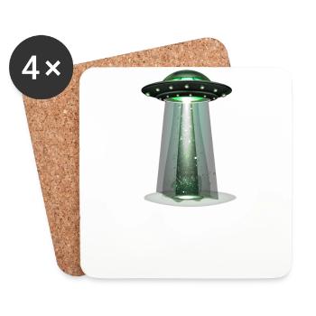Alien, UFO, UAP, Space, Space Flying Object - Coasters (set of 4) - white - Front