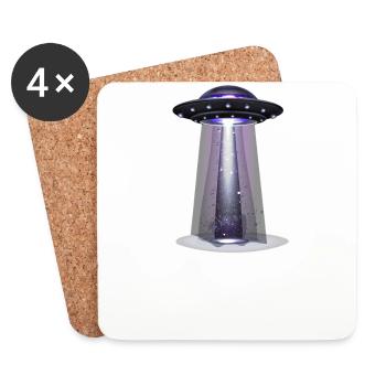 Alien, UFO, UAP, Space, Space Flying Object - Coasters (set of 4) - white - Front