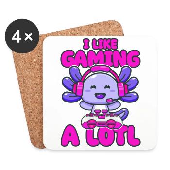 Gaming, Axolotl, Gaming, Video Game, Unicorn Gamer - Coasters (set of 4) - white - Front