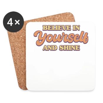 Soyez vous-même ! Confiance en soi, pensée positive, motivation - Dessous de verre (lot de 4) - blanc - Devant