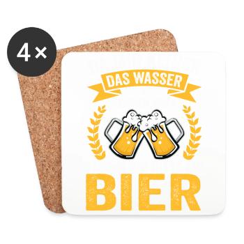 Funny Beer Saying, Party Concert Festival - Coasters (set of 4) - white - Front