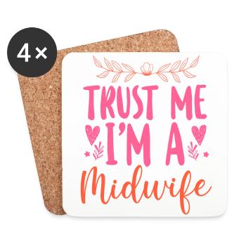 Nurse Midwife Birth Worker Trust - Untersetzer (4er-Set) - Weiß - Vorne