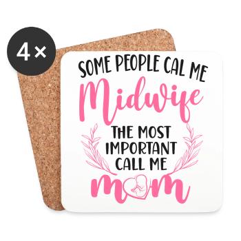 Nurse Midwife Birth Worker Mom - Untersetzer (4er-Set) - Weiß - Vorne