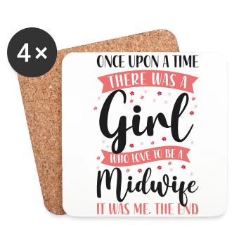 Nurse Midwife Birth Worker Once - Untersetzer (4er-Set) - Weiß - Vorne