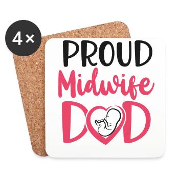 Nurse Midwife Birth Worker Dad - Untersetzer (4er-Set) - Weiß - Vorne