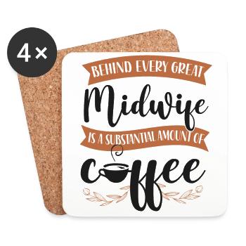 Nurse Midwife Birth Worker Coffee - Untersetzer (4er-Set) - Weiß - Vorne