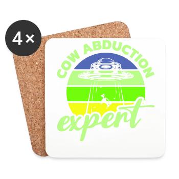 Alien, UFO, UAP, Space, Space Flying Object - Coasters (set of 4) - white - Front
