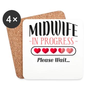 Nurse Midwife Birth Worker Student - Coasters (set of 4) - white - Front