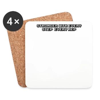 Fitness - Stronger with every step, every rep - Coasters (set of 4) - white - Front