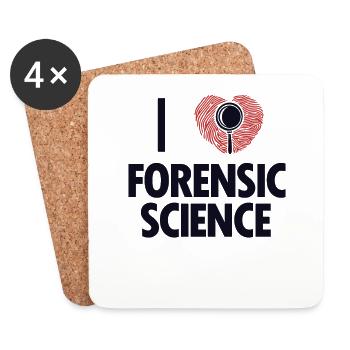 I Love Forensic Science IT-Forensik Daktyloskopie - Untersetzer (4er-Set) - Weiß - Vorne