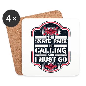 Skate Park Is Calling And I Must Go Skaterboy - Untersetzer (4er-Set) - Weiß - Vorne