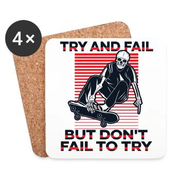 Try And Fail But Don't Fail To Try Skatepark - Untersetzer (4er-Set) - Weiß - Vorne