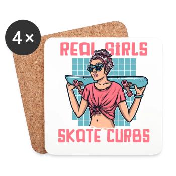 Real Girls Skate Curbs Skaterboy Skatepark Skater - Untersetzer (4er-Set) - Weiß - Vorne