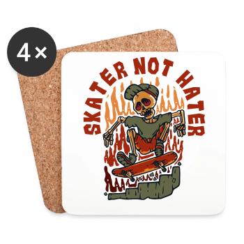 Skater Not Hater Skatergirl Skaterboy Skatepark - Untersetzer (4er-Set) - Weiß - Vorne