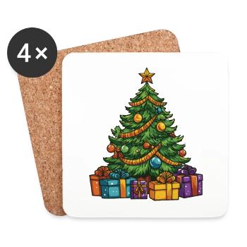 Fir Christmas Christmas Tree - Coasters (set of 4) - white - Front