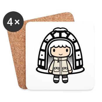Winter Eskimo Igloo Cute - Coasters (set of 4) - white - Front
