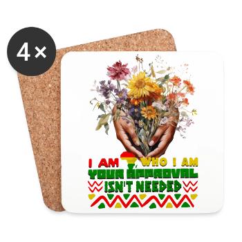 Black Queen Curly Afro - Celebrate Black History - Coasters (set of 4) - white - Front