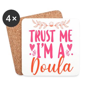 Doula accoucheuse Faites-moi confiance Je suis une - Dessous de verre (lot de 4) - blanc - Devant