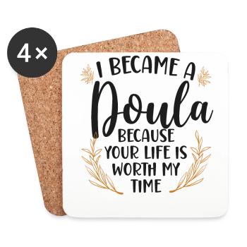 Doula accoucheuse Je suis devenue une - Dessous de verre (lot de 4) - blanc - Devant