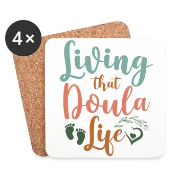 Doula accoucheuse vivant cela - Dessous de verre (lot de 4) - blanc - Devant
