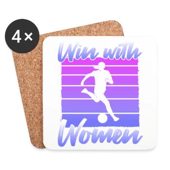 Women's Soccer, Women's Soccer, Women's Soccer - Coasters (set of 4) - white - Front