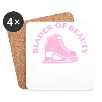 Patineur Artistique Club De Patinage Artistique Fille Patinage Sur Glace - Dessous de verre (lot de 4) - blanc - Devant