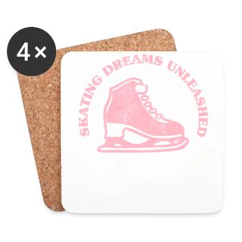 Patineur Artistique Club De Patinage Artistique Fille Patinage Sur Glace - Dessous de verre (lot de 4) - blanc - Devant