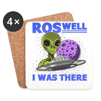 Alien, UFO, UAP, Space, Space Flying Object - Coasters (set of 4) - white - Front