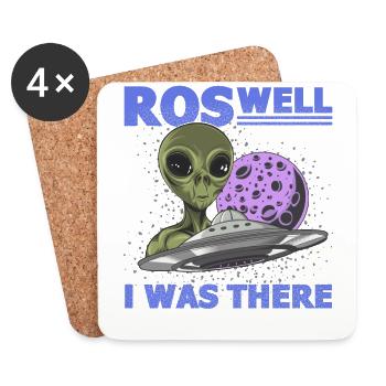 Alien, UFO, UAP, Space, Space Flying Object - Coasters (set of 4) - white - Front