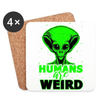 Alien, UFO, UAP, Space, Weltraum Flugobjekt - Untersetzer (4er-Set) - Weiß - Vorne