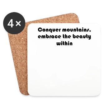 Randonnée - Partez à la conquête des montagnes, embrassez la beauté - Dessous de verre (lot de 4) - blanc - Devant