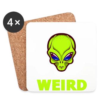 Alien, UFO, UAP, Space, Space Flying Object - Coasters (set of 4) - white - Front