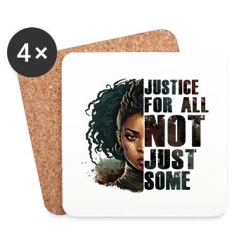 Justice for all - Black History Month African - Coasters (set of 4) - white - Front