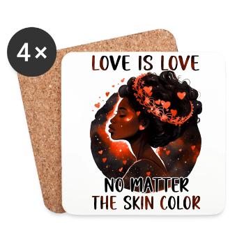Love is Love - Black History Month African - Coasters (set of 4) - white - Front
