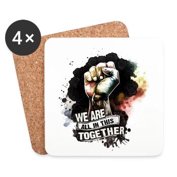We are all Together - Black History Month African - Coasters (set of 4) - white - Front
