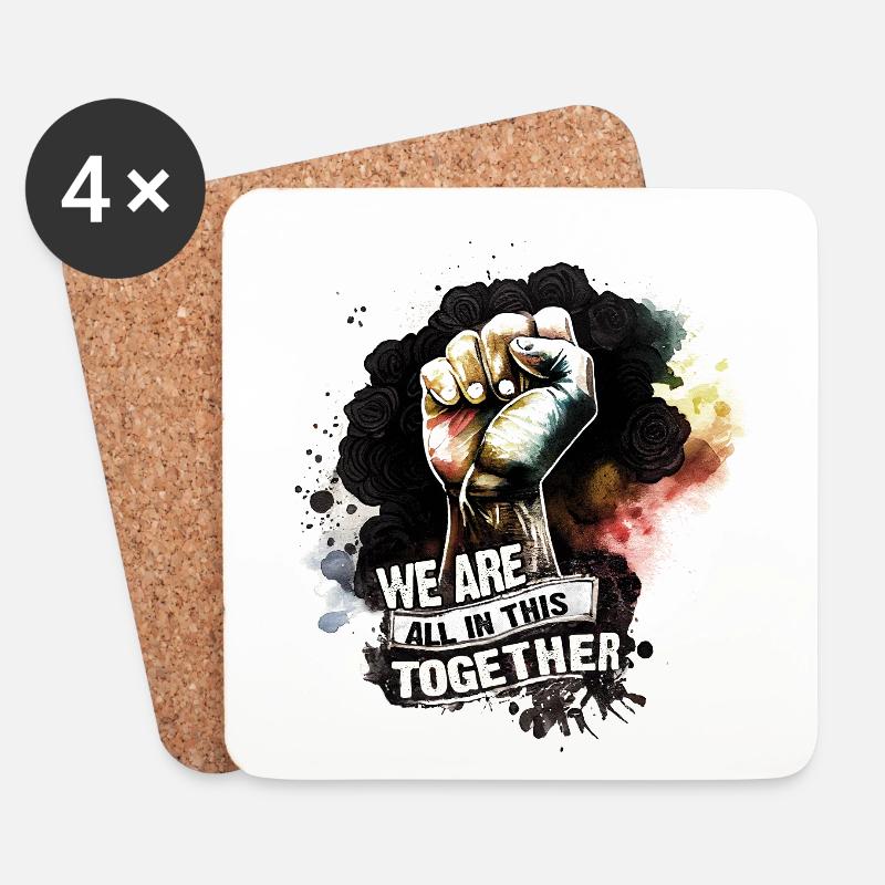 We are all Together - Black History Month African - Untersetzer (4er-Set) - Weiß