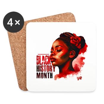 Beautiful and Black - Black History Month African - Coasters (set of 4) - white - Front