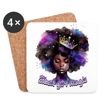 Black Girl Magic - Black History Month African - Coasters (set of 4) - white - Front