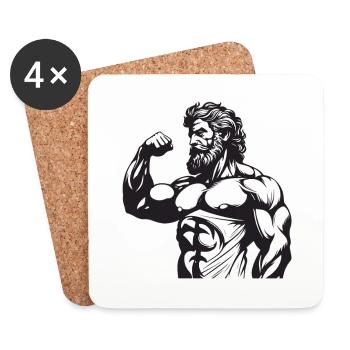 Bodybuilders Muscles Fitness - Dessous de verre (lot de 4) - blanc - Devant