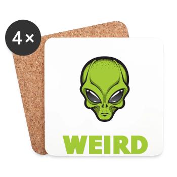 Alien, UFO, UAP, Space, Space Flying Object - Coasters (set of 4) - white - Front