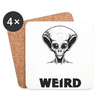 Alien, UFO, UAP, Space, Space Flying Object - Coasters (set of 4) - white - Front