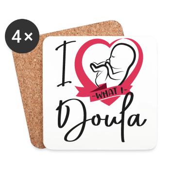 Doula accoucheuse coeur que j’aime - Dessous de verre (lot de 4) - blanc - Devant
