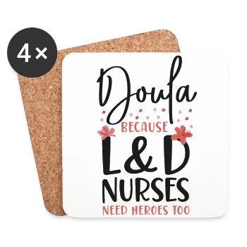 Doula Birth Worker Doula Because - Untersetzer (4er-Set) - Weiß - Vorne