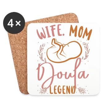 Doula accoucheuse maman femme. Maman. - Dessous de verre (lot de 4) - blanc - Devant