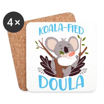 Doula accoucheuse Koala - Dessous de verre (lot de 4) - blanc - Devant